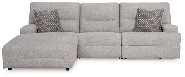 Acklen Place Pewter 3-Piece Left Power Reclining Sectional