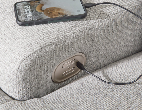 Acklen Place Pewter 3-Piece Left Power Reclining Sectional