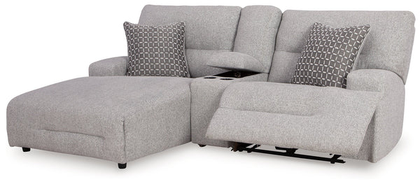 Acklen Place Pewter 3-Piece Power Reclining Sectional Sofa with LAF Chaise