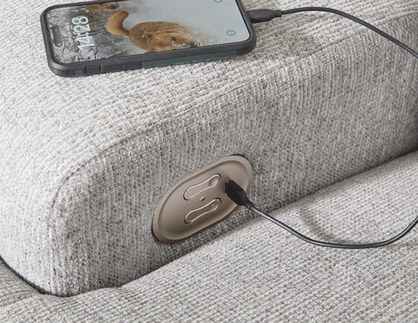 Acklen Place Pewter 3-Piece Power Reclining Sectional Sofa with LAF Chaise