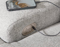 Acklen Place Pewter 3-Piece Power Reclining Sectional Sofa with LAF Chaise