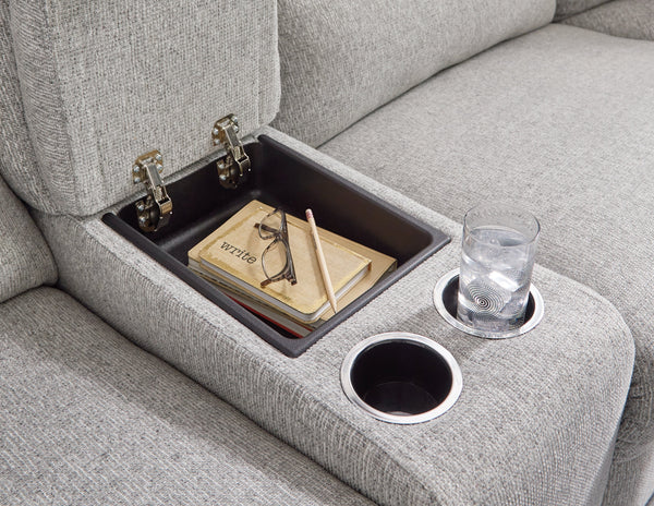 Acklen Place Pewter 3-Piece Power Reclining Sectional Sofa with RAF Chaise