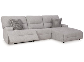 Acklen Place Pewter 3-Piece Right Power Reclining Sectional