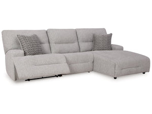 Acklen Place Pewter 3-Piece Right Power Reclining Sectional