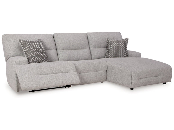 Acklen Place Pewter 3-Piece Right Power Reclining Sectional