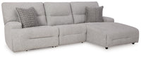 Acklen Place Pewter 3-Piece Right Power Reclining Sectional