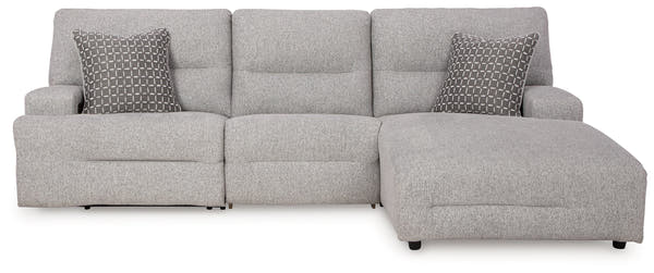 Acklen Place Pewter 3-Piece Right Power Reclining Sectional