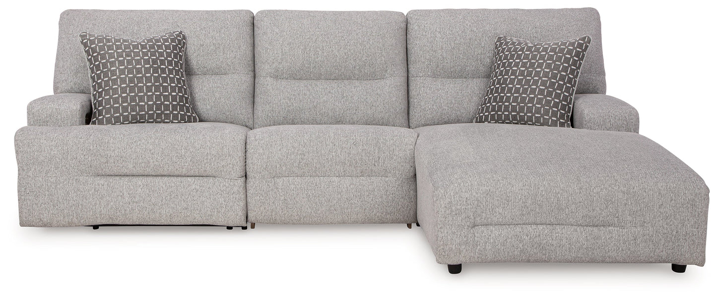 Acklen Place Pewter 3-Piece Right Power Reclining Sectional