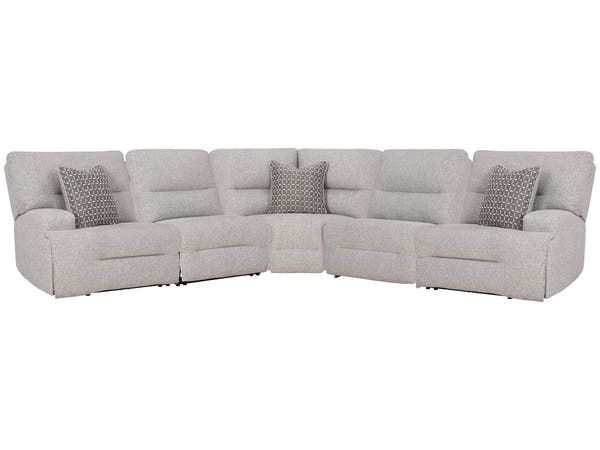 Acklen Place Pewter 5-Piece Power Reclining Sectional