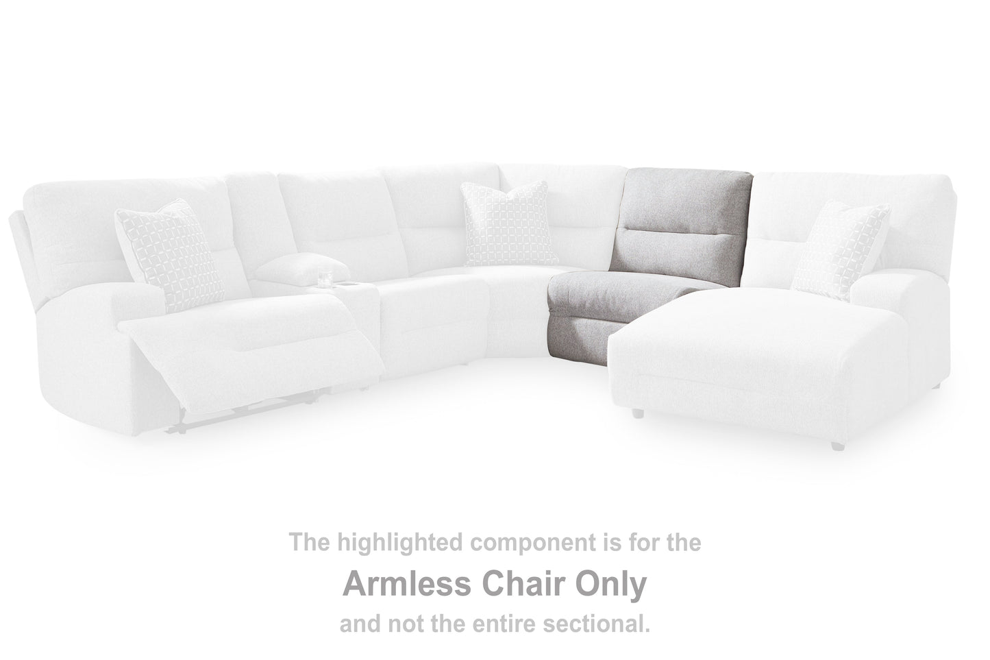Acklen Place Pewter 5-Piece Power Reclining Sectional