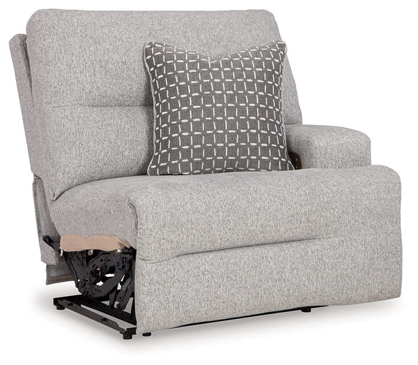 Acklen Place Pewter 6-Piece Power Reclining Sectional and Power Recliner