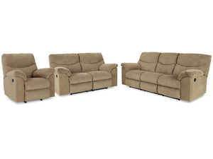 Alphons Briar Reclining Sofa, Loveseat and Recliner
