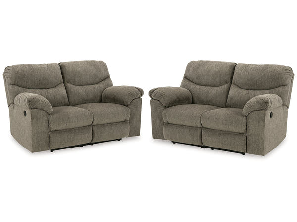 Alphons Putty Reclining Loveseats (Set of 2)