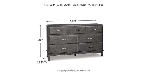 Caitbrook Gray Dresser dimensions