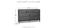 Caitbrook Gray Dresser dimensions