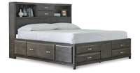 Caitbrook Gray King Storage Bed with 8 Drawers