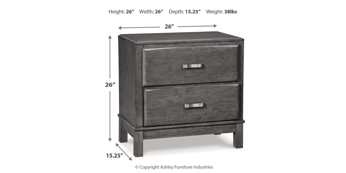 Caitbrook Gray Nightstand dimensions