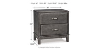 Caitbrook Gray Nightstand dimensions