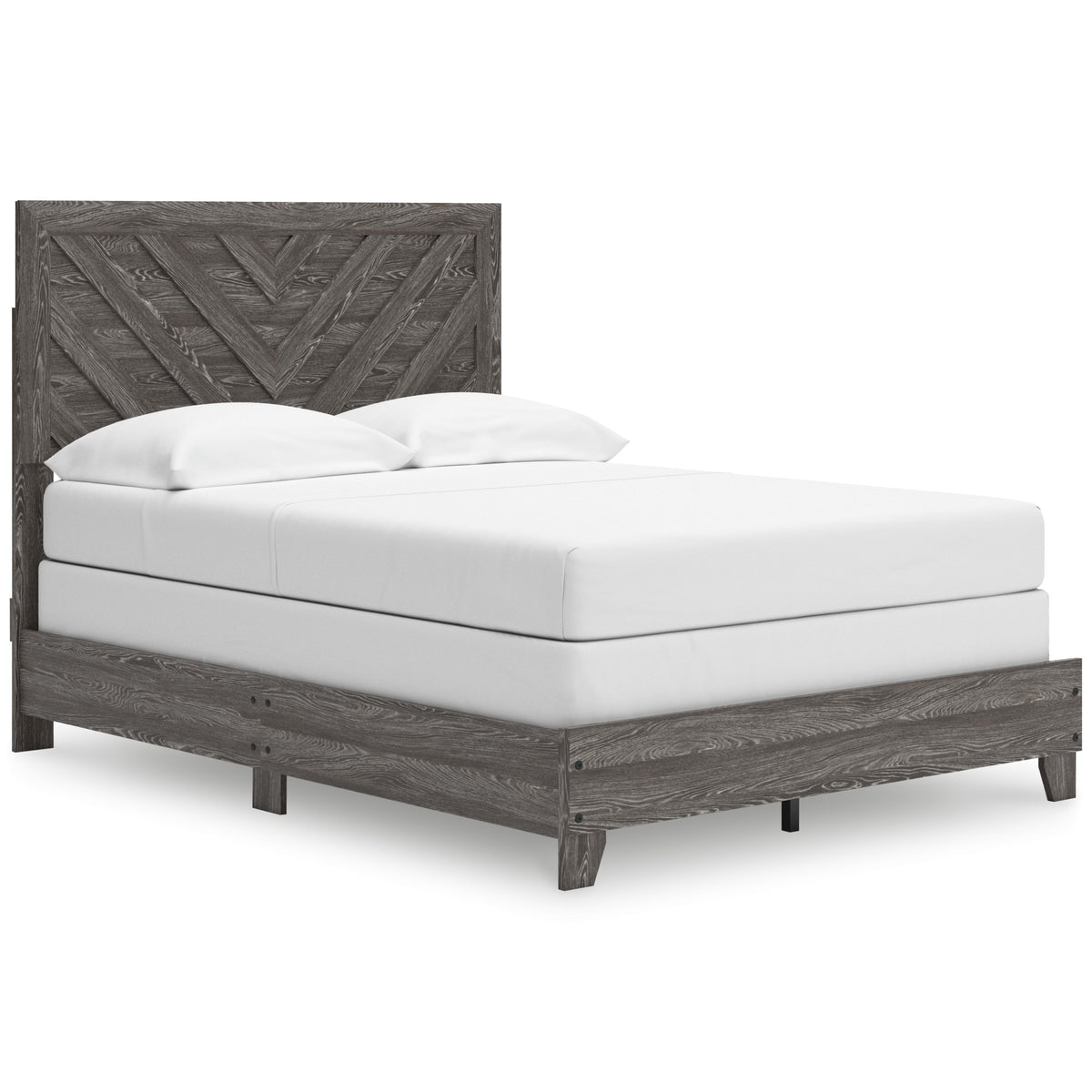 Sylveri Warm Gray Chevron Panel Bed (Full)