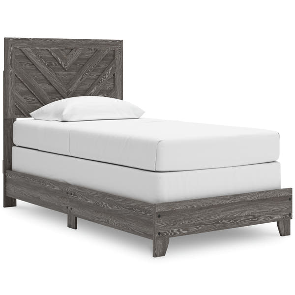 Sylveri Warm Gray Chevron Panel Bed (Twin)