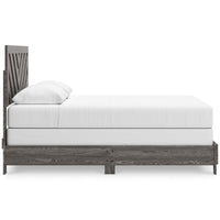 Sylveri Warm Gray Chevron Panel Bed side view