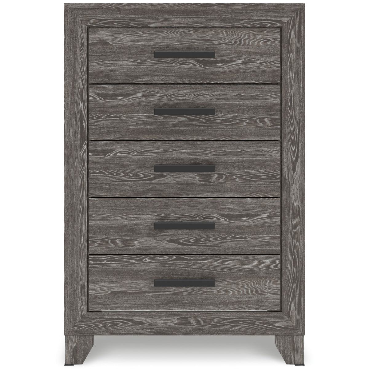 Sylveri Warm Gray Five Drawer Chest front view