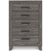 Sylveri Warm Gray Five Drawer Chest front view