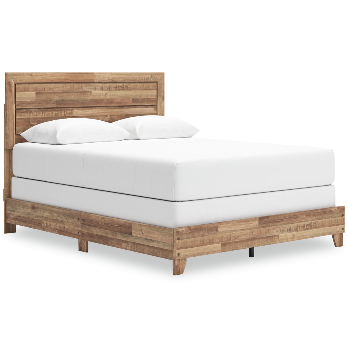 Finaria Warm Brown Panel Bed (Queen)