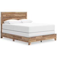 Finaria Warm Brown Panel Bed (Queen)