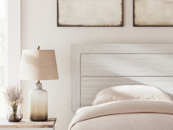 Laigmeyer Whitewash Panel Bed headboard detail