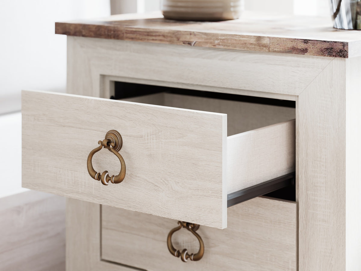 Laigmeyer Two-tone Two Drawer Nightstand drawer detail