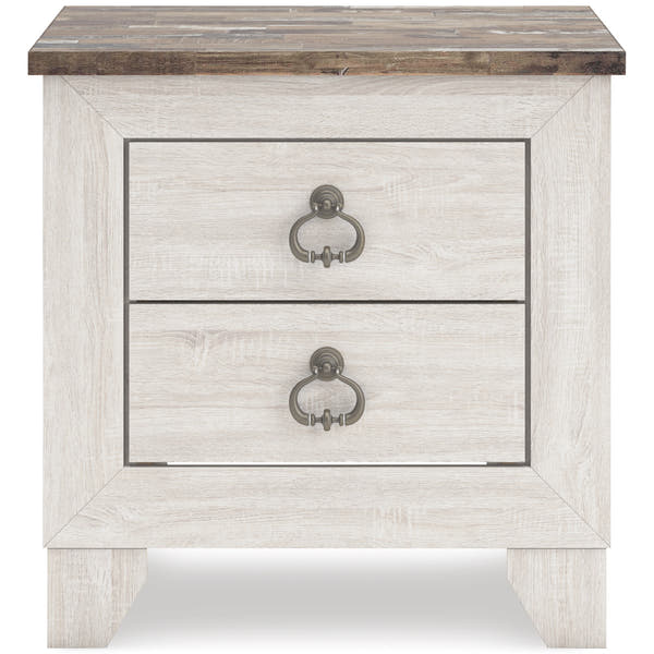 Laigmeyer Two-tone Two Drawer Nightstand front view
