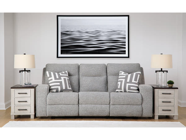 Biscoe Pewter Power Reclining Sofa