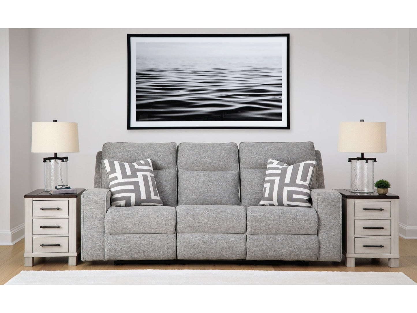 Biscoe Pewter Power Reclining Sofa