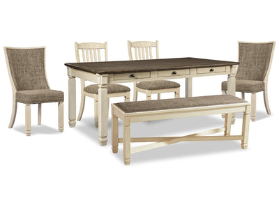 Bolanburg Antique White Dining Table, 4 Chairs and Bench