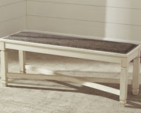Bolanburg Antiqued White Large UPH Dining Room Bench