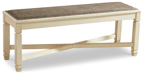 Bolanburg Antiqued White Large UPH Dining Room Bench