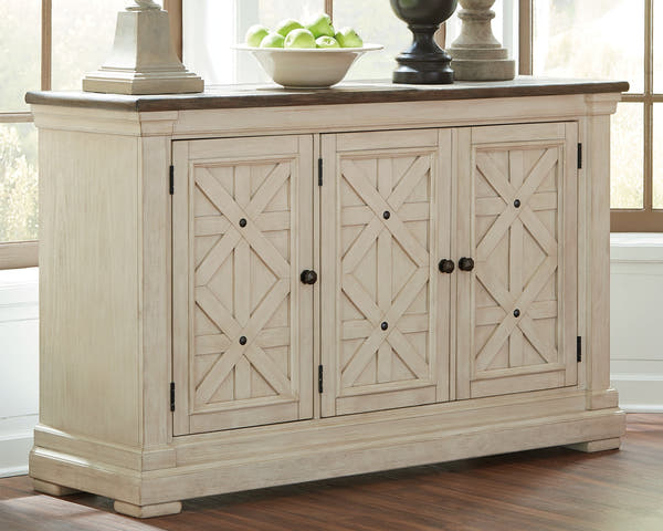 Bolanburg Antiqued White and Weathered Oak Dining Server
