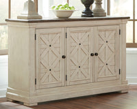 Bolanburg Antiqued White and Weathered Oak Dining Server