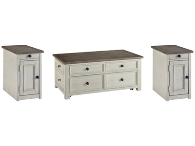 Bolanburg Two-tone Coffee Table and 2 Chairside End Tables