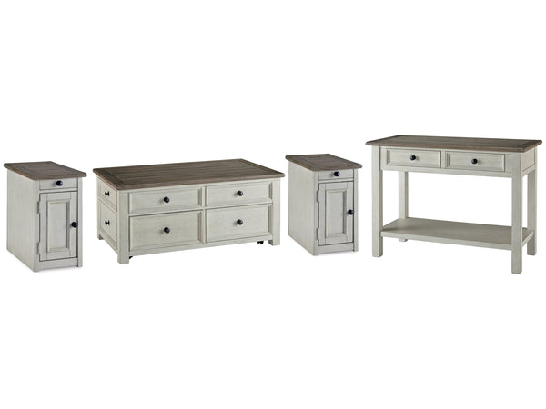 Bolanburg Two-tone Coffee Table and 2 Chairside End Tables with Console