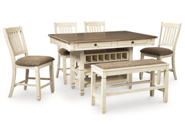 Bolanburg Two-tone Counter Height Dining Table and 4 Barstools and Bench