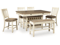Bolanburg Two-tone Counter Height Dining Table and 4 Barstools and Bench