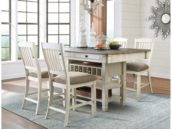 Bolanburg Two-tone Counter Height Dining Table w/4 Barstools