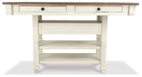 Bolanburg Two-tone Counter Height Table with 6 Barstools, Server and Display Cabinet