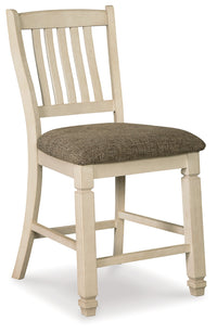 Bolanburg Two-tone Counter Height Table with 6 Barstools, Server and Display Cabinet