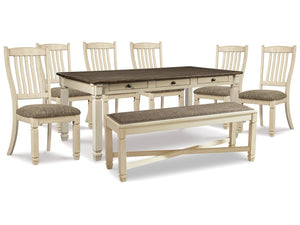 Bolanburg Two-tone Dining Table, 6 Chairs, and Bench