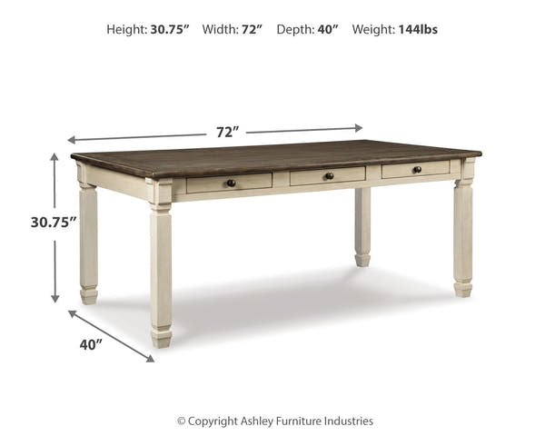 Bolanburg Two-tone Dining Table with 4 Chairs