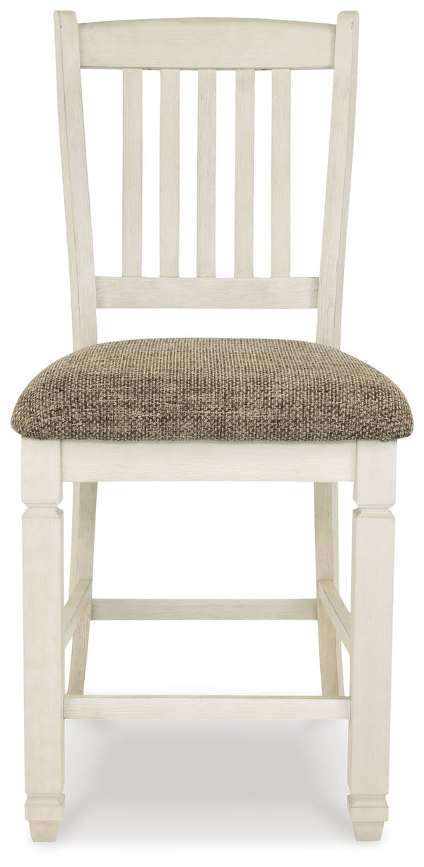 Bolanburg White Counter Height Dining Table, 4 Barstools, Bench and Server