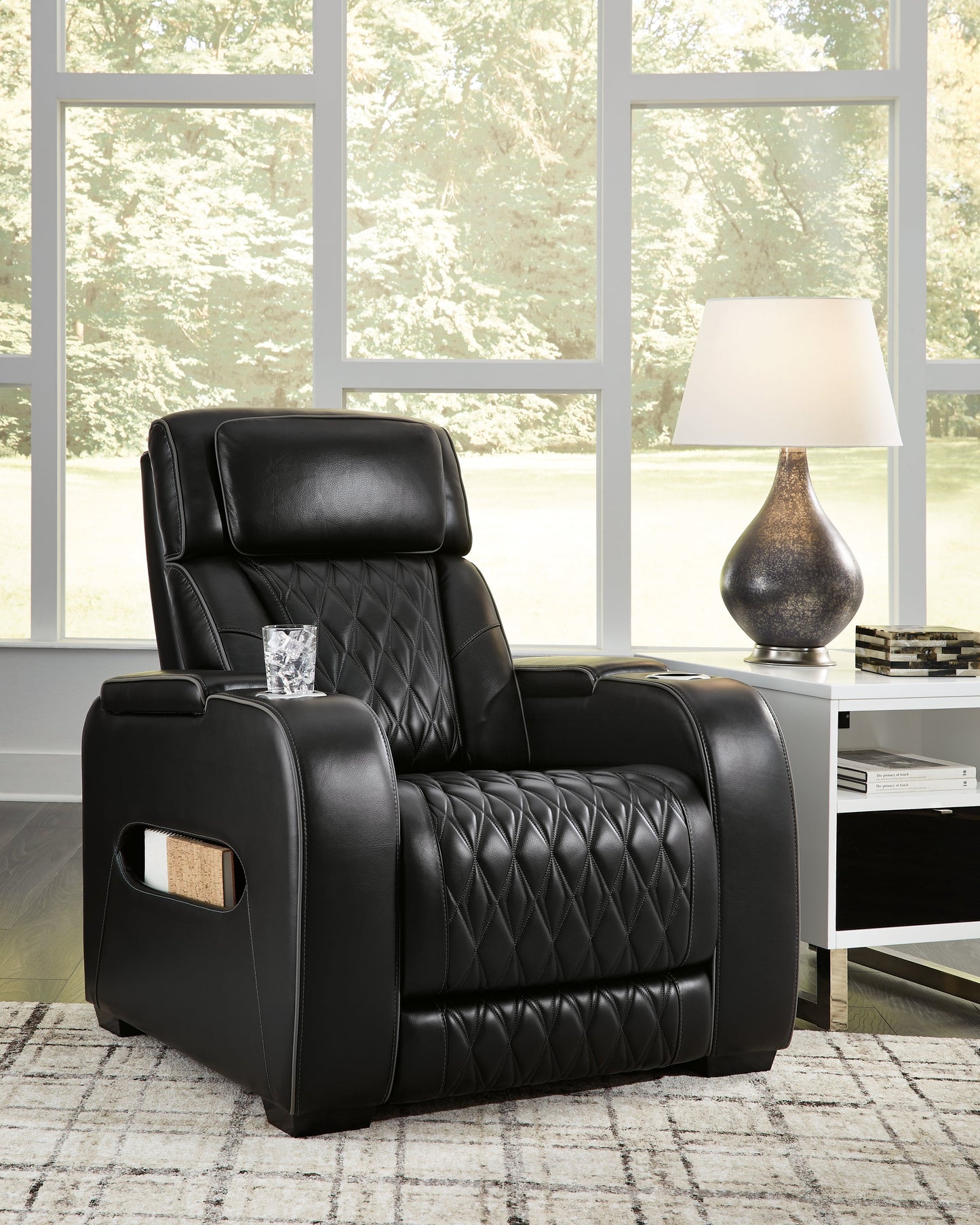 Boyington Black Power Reclining Sofa and Recliner